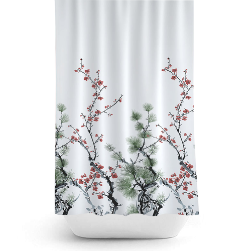 Floral Fabric Bathroom Shower Curtain Extra Long Extra Wide With Pine Daisies - Picture 12 of 28