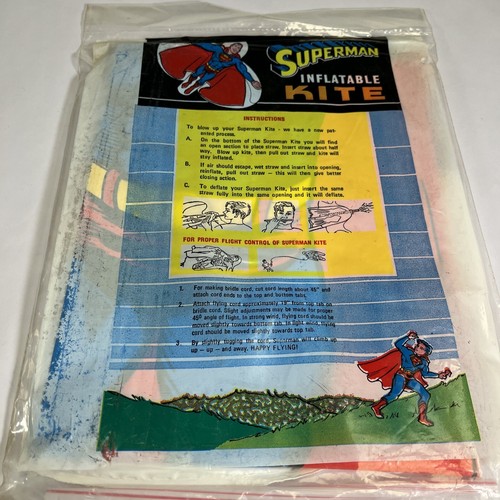Unopened Rare Vintage Superman Inflatable Kite Sky-Way Products 1976 - Picture 6 of 8