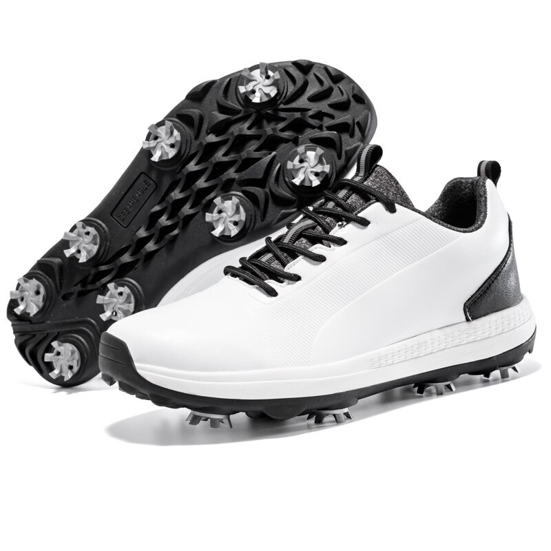 【新品】NO GOLF PADDED PISTE L/S - Black S Mens Golf Shoes Waterproof Golf Spikes Sneakers Professional