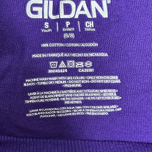Gildan Niños Grandes Algodón Pesado Juvenil Camiseta Cómoda Paquete de 2 Púrpura Talla Pequeña Nueva - Imagen 2 de 9