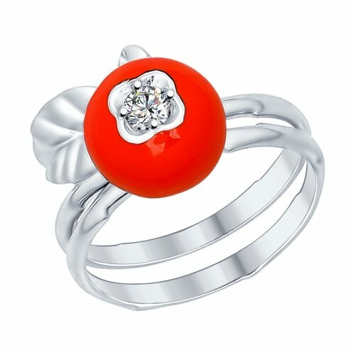 Damenring Fingerring Ring 925 Silber Emaille Zirkonia Stein Echtschmuck - Picture 1 of 3