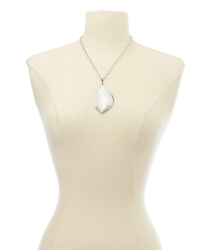 Charter Club Silver-Sculptural Disc Pendant Necklace - Picture 3 of 3