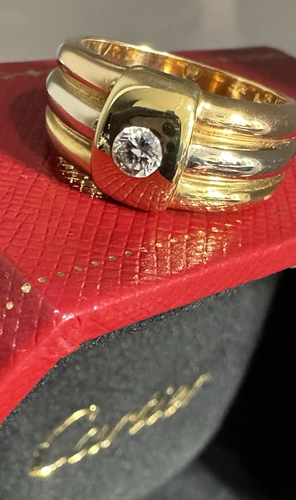 Cartier RING SOLITAIRE DIAMOND 0.20 CTW REF 81-BR-020 TRI-COLORS 18K 5.5US EXCE