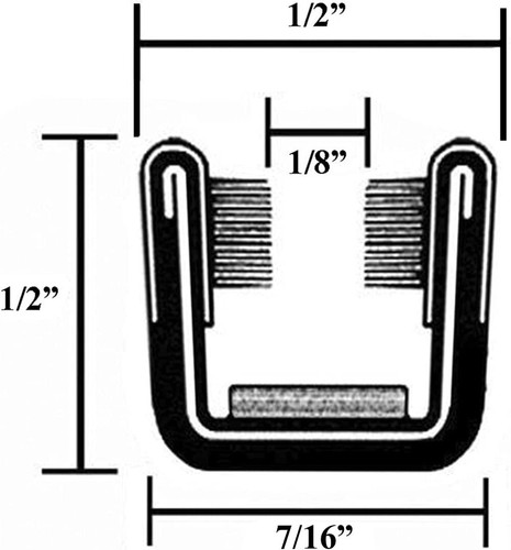 Automotive Felt Window Channel. 32.5" Long - 1/2" Wide - 1/2" Tall, Pair - Bild 2 von 2