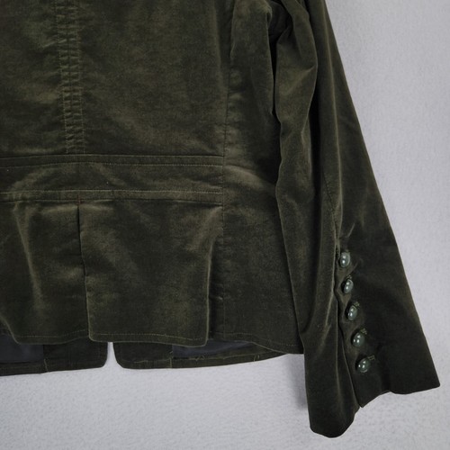 Talbots Jacket Womens 14 Green Velvet Double Breasted Military Blazer Career - Picture 11 of 11