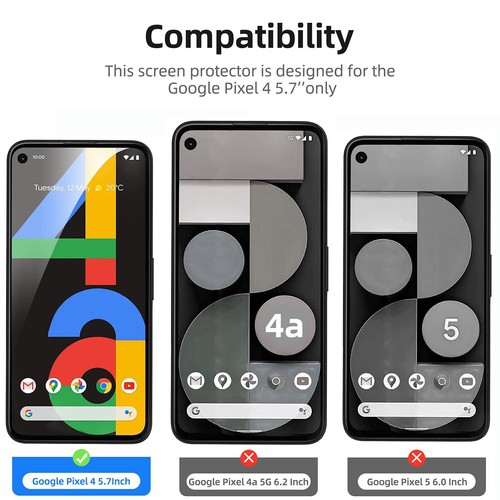 NEW'C Lot de 3 Verre Trempé pour Google pixel 4a 4G Film Protection écran eff... - Photo 4 sur 7