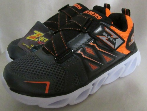 LITTLE BOY`S SKECHERS S LIGHTS ATHLETIC SNEAKERS SIZE 3Y NEW ORANGE/CHARCOAL - Picture 10 of 10
