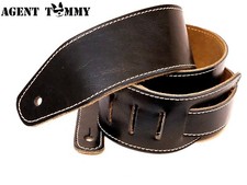 LEATHER GUITAR STRAP 2.5 WIDE, BLACK or BROWN