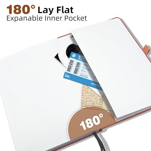 Cuaderno de bocetos en blanco, A5, 192 páginas 100 GSM grueso para mujer marrón - Imagen 5 de 6