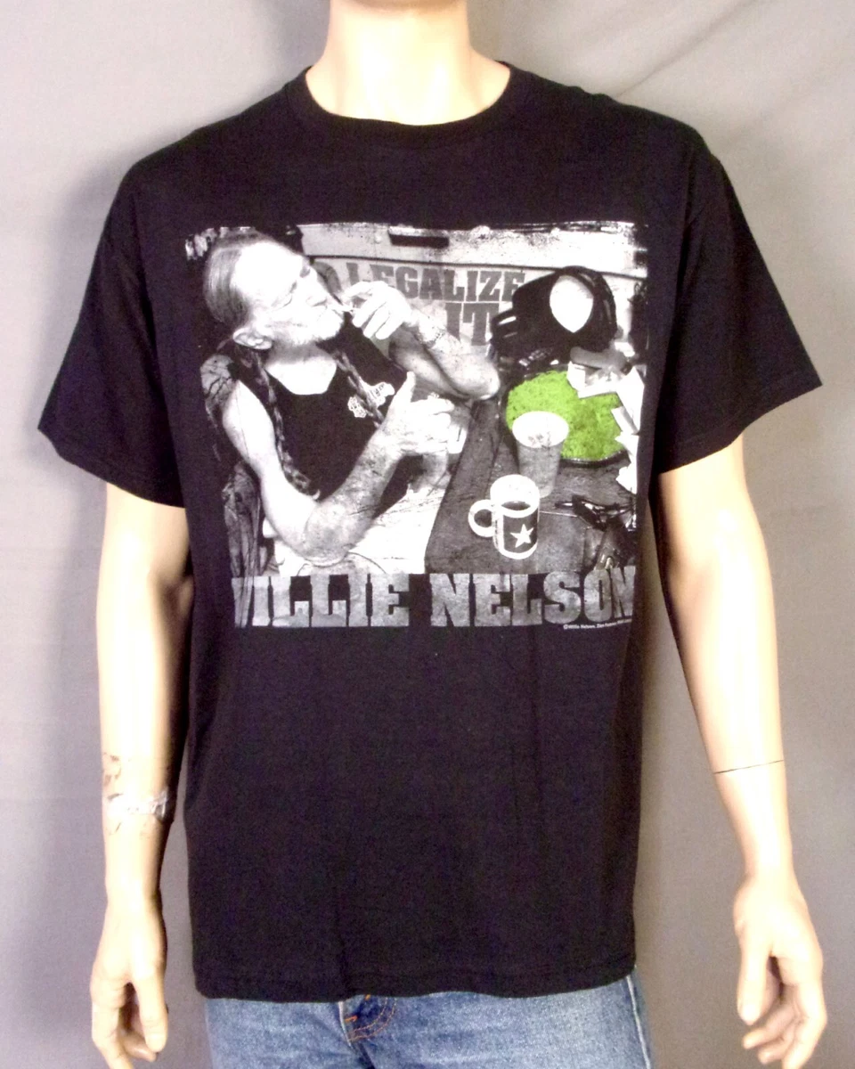 vintage 90s 00s Y2K Zion Rootswear Willie Nelson Weed T-Shirt Marijuana Joint L