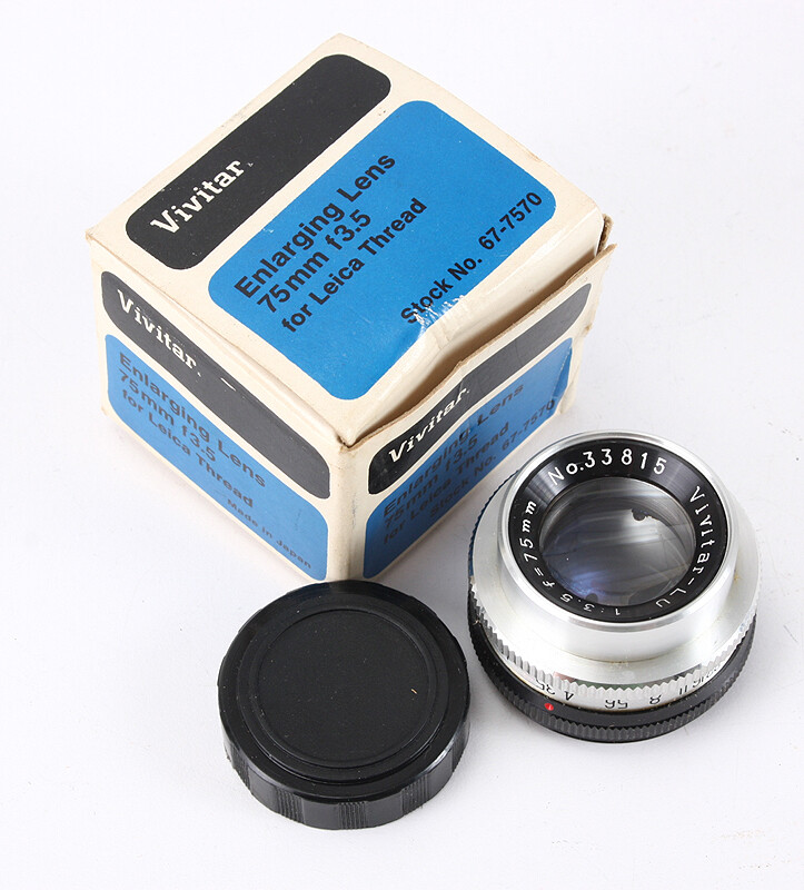 chuna 75MM 75/3.5 VIVITAR FOR ENLARGING (HAZE), 39MM, BOXED, STIFF