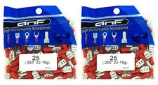 200 PACK RED VINYL 22-18 GAUGE FEMALE QUICK DISCONNECT WIRE CONNECTORS .250"