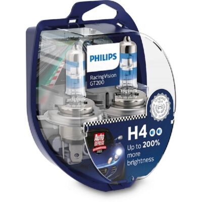 Glühlampe Halogen PHILIPS H4 RacingVision GT200 12V/60/55W, 2 Stück [D]