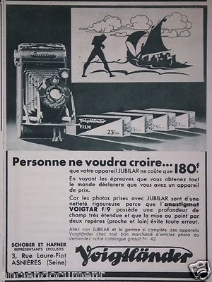 WERBUNG 1930 ANASTIGMAT VOIGTLÄNDER SCHOBER UND HAFNER - WERBUNG