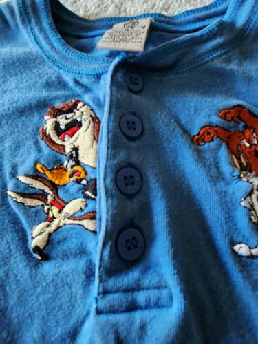 WARNER BROTHERS 1996 VINTAGE KINDER KURZARM SHIRT MIT 4 KNÖPFEN LOONEY TOONS - Bild 3 von 13