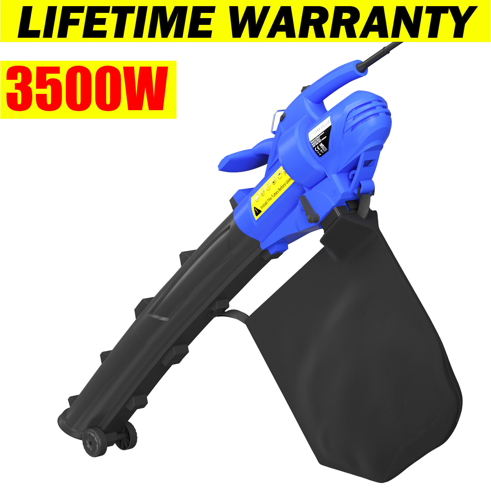 3500W Leaf Blower Electric Garden Vacuum Hoover Van Mulcher Shredder 3 in 1 Tool