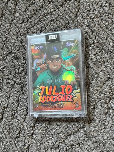 2022 TOPPS PROJECT100 #62 JULIO RODRIGUEZ x DJ SKEE DELUXE RAINBOW FOIL /100 - Picture 2 of 7