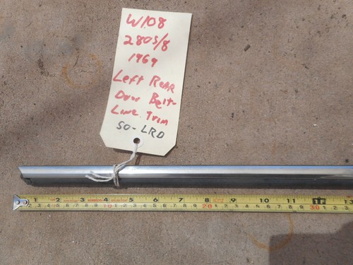 1969 Mercedes Benz W108 Left Driver's Rear Door Belt Line Trim Garnish Molding - Picture 2 of 11