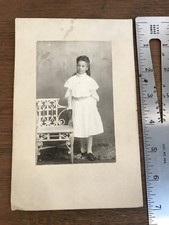 Victorian Antique Cabinet Card Photo of Sweet Young Girl in White