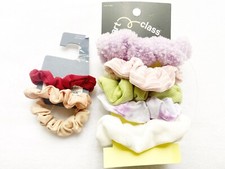 Bundle of Girls' 7pk Solid Hair Elastic Accessories Scrunchies, Multicolor