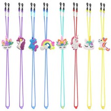 8PCS Kids Glasses Strap Unicorn Rainbow Adjuster Stretchy Eyeglass Strap for ...