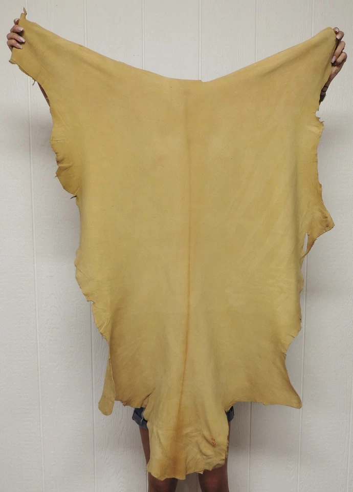 LG SMOKE BUCKSKIN Leather Hide for Clothing Bags Native Craft Regalia Laces Pelt - Image 3 of 4