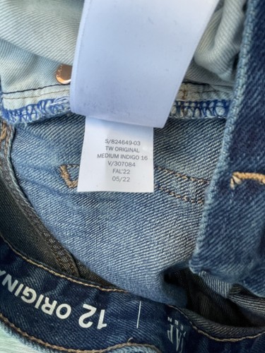 NEW Gap Teen Jeans Size 12 Boys Original Medium Wash 100% Cotton 27x27 - Picture 10 of 13