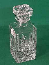 PESANTE BOTTIGLIA PER WHISKY BRANDY CON TAPPO VINTAGE IN CRISTALLO MOLATO. CB22