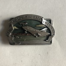 1982 Brass Belt Buckle Space Shuttle Columbia ,Bergamot Brassworks