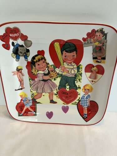 Valentine's Day Rosanna 11" Inch Square Serving Plate Vintage Cards China - Picture 3 of 4