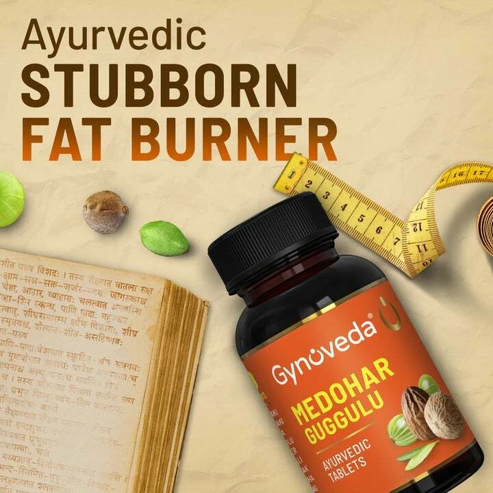 GYNOVEDA MEDOHAR GUGGULU AYURVEDIC FAT BURNER TABS.HERBS TO LOSE INCHES,WEIGHT