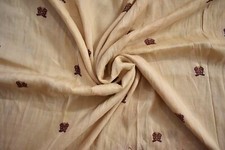 FNC Vintage 5 Yard Beige Shaded Saree Pure Silk Sari With Butterfly Print Sari.