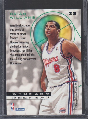 Brian Williams Los Angeles Clippers 1995-96 E-XL #38 - Picture 2 of 2