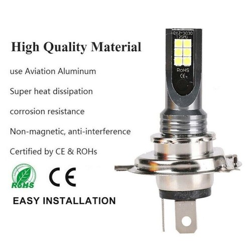 Kit H4 LED 6000K Coche - 12000LM Blanco Xenón, Estanca IP68, Certificación Ce - Imagen 5 de 5