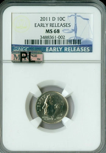 2011 D ROOSEVELT DIME NGC MS68 PL MAC FINEST REGISTRY *