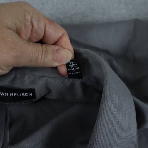 Van Heusen Shirt Mens 18.5 37/38 Tall Stain Shield Button Gray Long Sleeve NWT - Picture 3 of 7