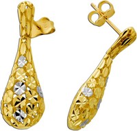 Tropfen Ohrstecker Gold 333 8 Karat Diamantiert
