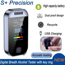 Digital Breath Alcohol Tester Professional Breathalyzer With LCD Display USB