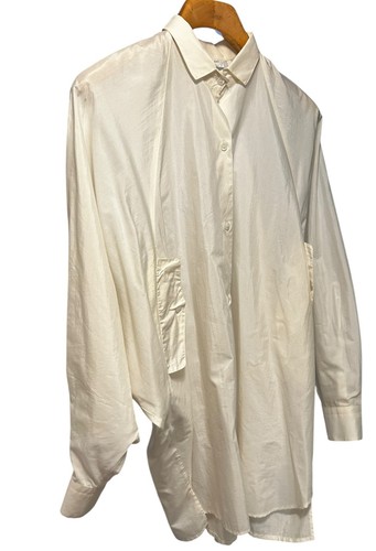 Amina Rubinacci Italy Seidenmischung Button Down Hemd Gr. 44 weiß Dolmanärmel - Bild 3 von 12