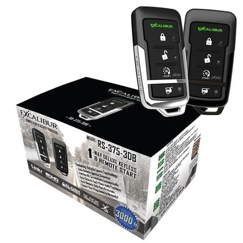 NEW EXCALIBUR RS-370 1-WAY KEYLESS ENTRY & REMOTE START KIT TWO REMOTES QS NR
