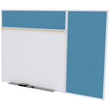 Pemberly Row Vinyl 4' x 16' Bulletin  Magnetic Whiteboard B-Set in Ocean Blue