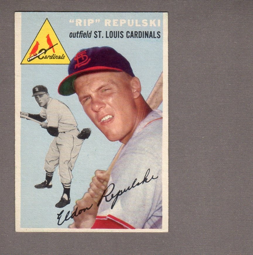 1954 Topps Baseball # 115 Rip" Repulski" of the St. Louis Cardinals EX/NRMT