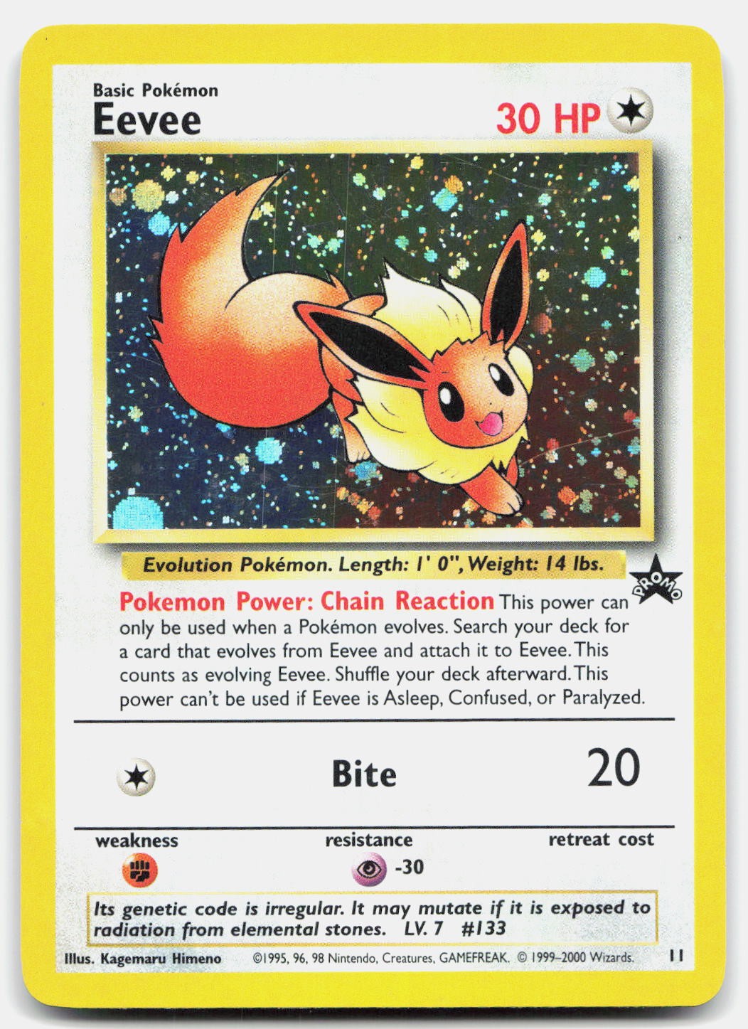 Eevee 11 Promo Wizards Black Star Promos Pokemon Holo Lightly Played