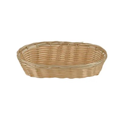 Thunder Group 8-1/4''x4-1/4''x2'' Natural Tan Plastic Woven Stackable Basket