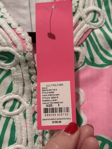 Lilly Pulitzer WHO LET THE FRONDS OUT ALEXA SHIFT DRESS Zip Front NWT Sz 8 - Picture 2 of 13