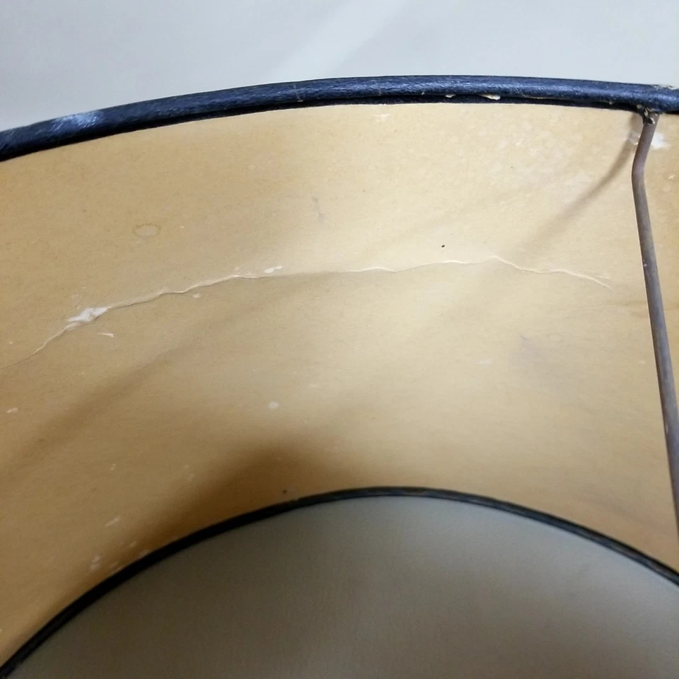 Винтажный MCM прочная бумага абажур красный/черный плетение узор 14 «x 8» барабан с вмятинами - Изображение 4 из 4