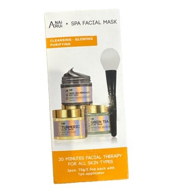 Turmeric, Green Tea&Dead Sea Mud Mask Set, Spa Facial Masks,2.5oz Each, Gift Set