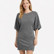 Banana Republic NWT Luxury Cashmere Blnd Batwing Sleeve Sweater Dress Gray Small