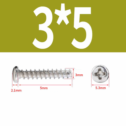 M1.4-M4 Carbon Steel Phillips Pan Head Self Tapping Screws Hardened Flat Tail - Picture 38 of 95