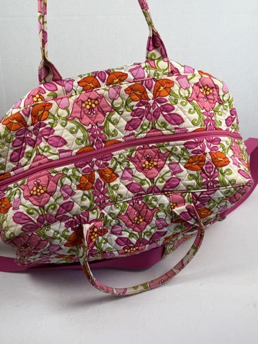 Vera Bradley Large Quilted Duffel Bag Travel Tote Carryall Luggage Lili Bell - Picture 5 of 15